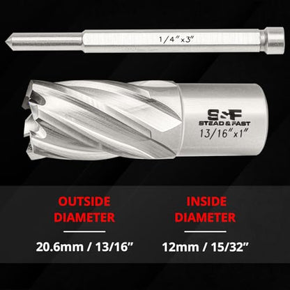 S&F STEAD & FAST Annular Cutter Set 4 Pcs, 13/16" x 1" DOC, Mag Drill Bits - style: 4P-13_16x1