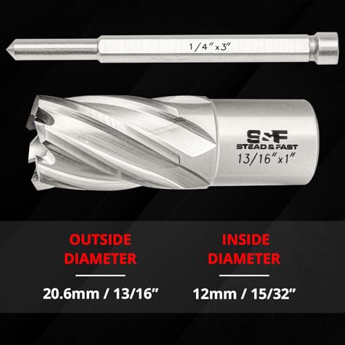 S&F STEAD & FAST Annular Cutter Set 2 Pcs, 13/16" x 1" DOC, Mag Drill Bits - style: 2P-13_16x1