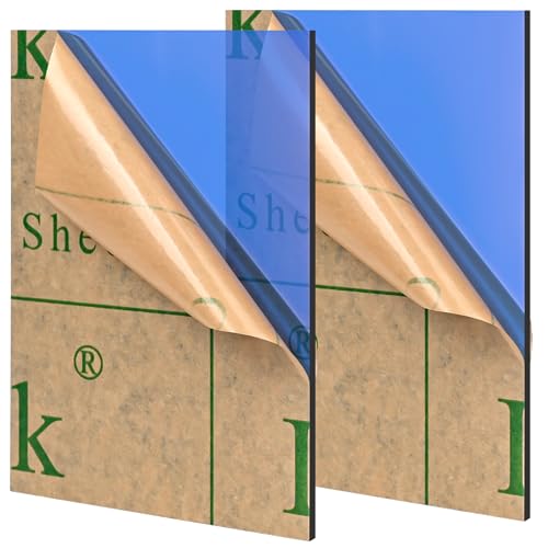 Lesnlok Blue Acrylic Sheets 1/8 inch Thick 3mm 2 Pack 12 x 16 Clear Plexiglass Sheets,for Sign,Craft,Painting,Laser Cutting,DIY Display Projects… (12"x 16", Blue, 2) - color: Blue, size: 12"x 16"