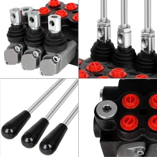 Hydraulic Flow Control Valve, 3 Spool 11 GPM G Ports Hydraulic Directional Control Valves Adjustable Relief Double Acting Parallel Center Tractor Loader W/Small Tractors/Tanks Loaders Log Splitters - size: 3 Spool 11 GPM
