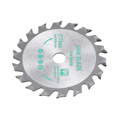 Circular Saw Blade - [3 Inch x 18 Teeth x 3/8 Inch Arbor] Tungsten Carbide Tipped Table Miter Saw Blades for Wood Aluminum Soft Metal Use | Silver Tone