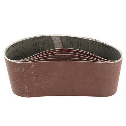 uxcell 4-Inch x 24-Inch Aluminum Oxide Sanding Belt 800 Grits Sandpaper Flush Joint for Belt Sander 6pcs