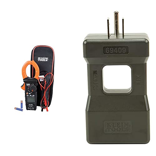 Klein Tools CL900 Digital Clamp Meter, Autoranging TRMS, AC/DC Voltage/Current, 2000A, LOZ, Continuity, Frequency, NCVT, Temp, More, 1000V & 69409 Line Splitter 10x