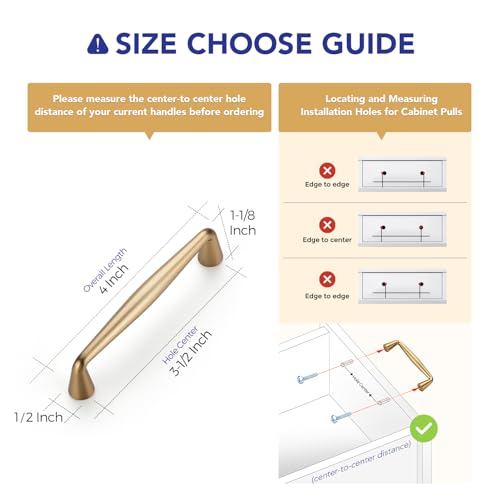 Ravinte Champagne Bronze Cabinet Handles Solid Handles,3-1/2 Inch,5 Pack - color: Champagne Bronze, size: 3-1/2 Inches Hole Center