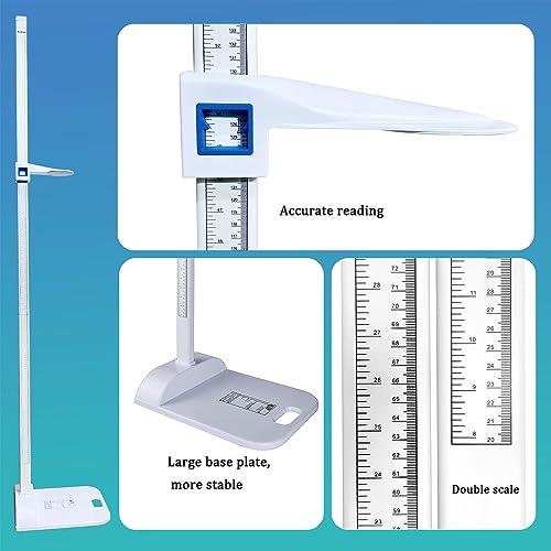 Aluminum Alloy Height Measurement Portable Height Measuring Rod Height Measure 8-82 inch/20-210 cm/Unit with cm & inch 8-82 for Home Office Gym Medical Examination Height Rod