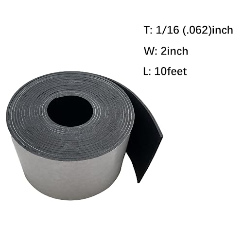 Solid Rubber Strips with Adhesive 1/16 (.062)" Thick X 2" Wide X 10'Long - size: 2"X10'X1/16, style: With Adhesive