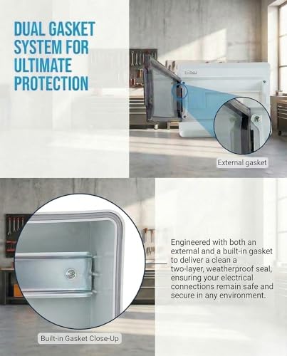 Circuit Breaker Box, IP66 Distribution Protection Box (AT-18 Way-H) - size: 18 - 15.8x9x4.7 INCH