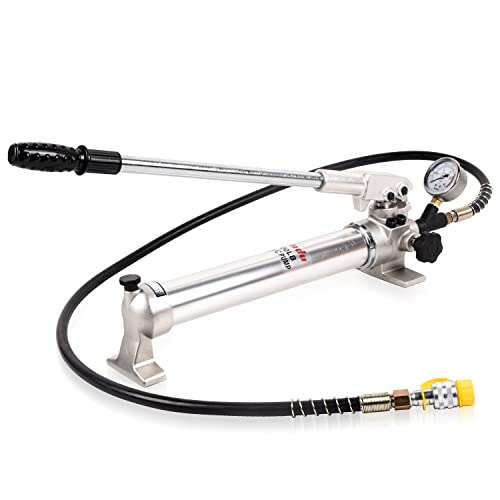 Hydraulic Hand Pump 900cc 10000Psi with Pressure Guage Single Acting Hydraulic Lifting Pump, CP-700LB