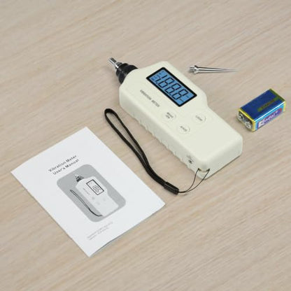 Handheld Digital Vibration Meter Tester, High-Precision Piezoelectric Vibrometer Analyzer for Acceleration, Velocity & Displacement Measurement, Dual Frequency Mode (10Hz–15kHz)