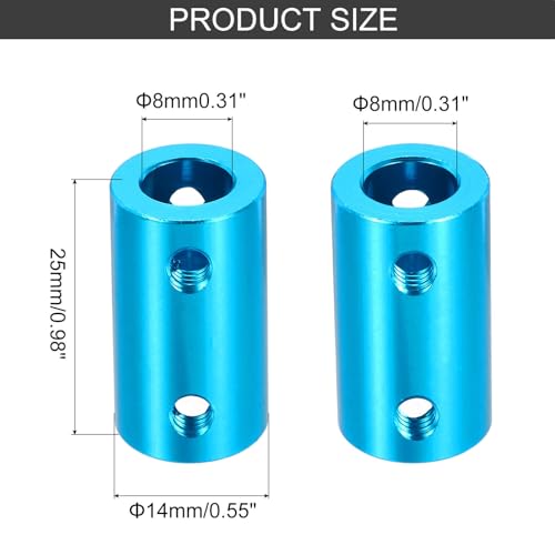 MECCANIXITY Rigid Screw Coupling 8mm to 8mm Shaft Coupler Connector L25mm x D14mm Aluminum Alloy Joint Connector Set for 3D Printers DIY Encoder with 20 Screws, Blue, 5Pack - color: Blue, size: 8mm to 8mm
