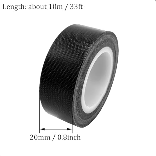 1Roll Heat Resistant Tape, High Temperature Heat Transfer Tape, PTFE Tape,Film Adhesive Tape, 20mm / 4/5" Width, 10m / 33ft Length, Black 0.8" / 2cm Width - size: 20mm