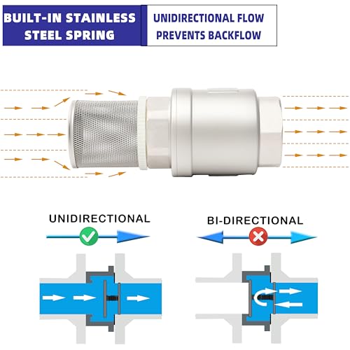 1" NPT Foot Valve with Filter Stainless Steel Heavy Duty Female Thread DN25 - size: 1 Inch