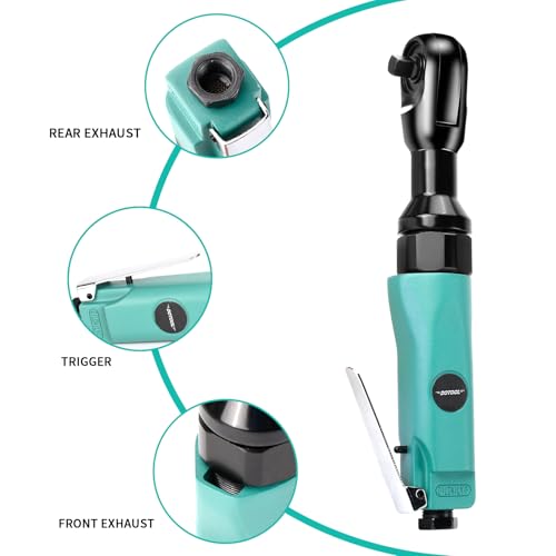 Dotool 3/8" Air Ratchet Wrench,Professional Pneumatic Ratchet Wrenches，Square Drive 160 RPM Lightweight, Compact，Forward/Reverse Control (green) - color: Green