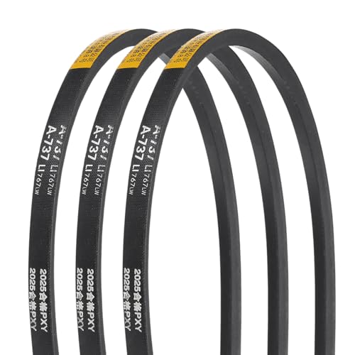 uxcell 3Pcs A737 Rubber V-Belt, 737mm Li x 13mm W x 8mm T, Classic Wrapped - size: A737