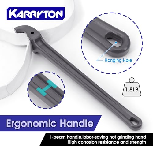 18 Inch Strap Wrench, Aluminum Handle w/ 48" Long Nylon Strap