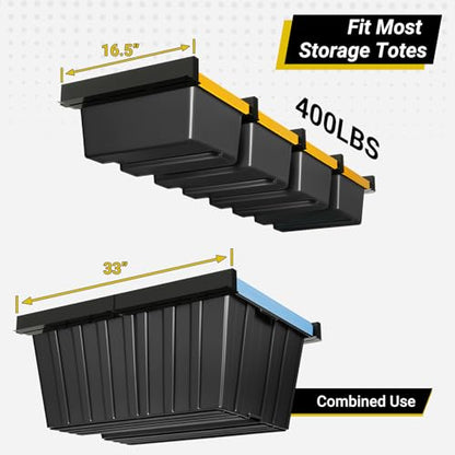 Overhead Garage Storage Rack for Totes (5-Pack for 4 Bins) - size: for 4 Bins