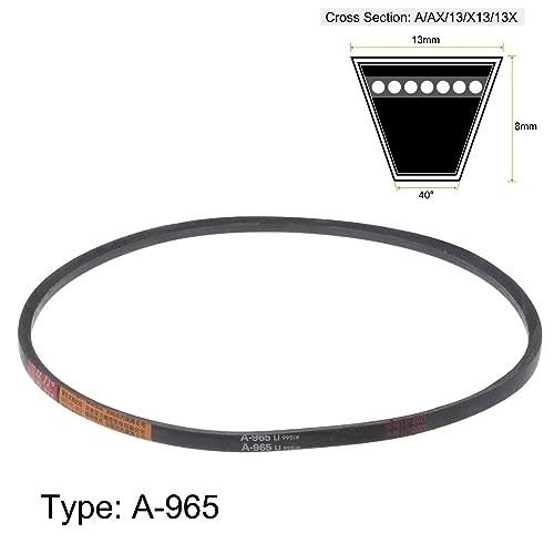 HARFINGTON A-965 V-Belts Drive Belt 965mm Inner 13mm Width 8mm Thickness Girth Rubber for Power Transmission - size: 965mm
