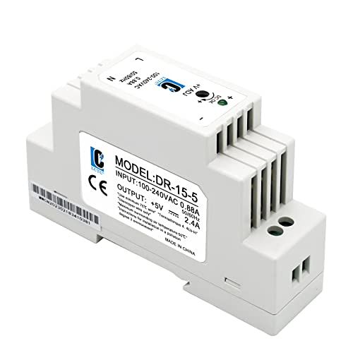 DC 5V Din Rail Slim Switching Power Supply 15W 2.4A(Input:100-240VAC,Output:5VDC,50/60HZ) Adapter Switch Converter (Volts_of_Direct_Current, 5)