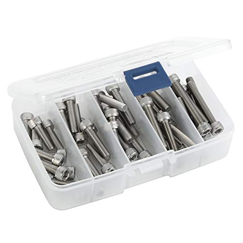 50 PCS Socket Head Cap Screw Assortment Set, M6 x 20mm, 25mm, 30mm, 35mm, and 40mm, Stainless Steel 304, Bright Finish - size: Assortment 20mm to 40mm