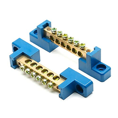 Bonsicoky Ground Bus Bar Terminal Block, 2Pcs