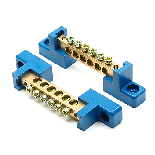 Bonsicoky Ground Bus Bar Terminal Block, 2Pcs