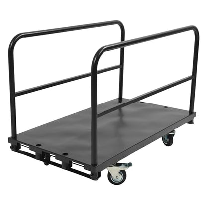 Truck Cart 42x24 inch Platform Lumber Drywall Flat Dolly Cart with - size: Black