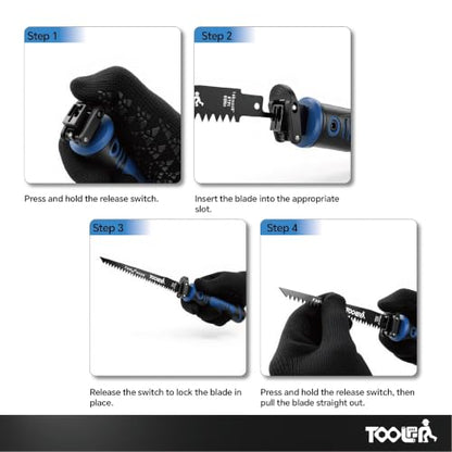 8-In-1 Multi Blades Hand Saw, Drywall, Hacksaw, Jab Saw & Wood Cutter Tool - color: 8-in-1 Blue