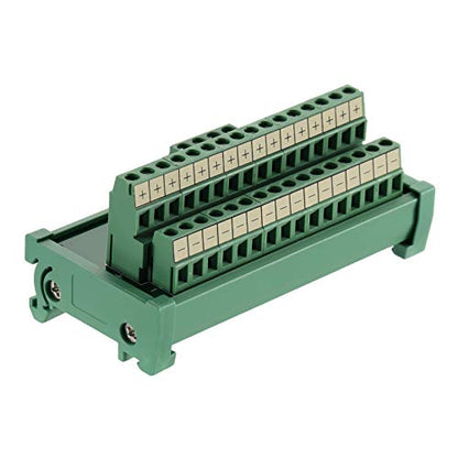 2 in 16 Out 25A DIN Rail Terminal Blocks Distribution Breakout - style: 2 IN 16 OUT