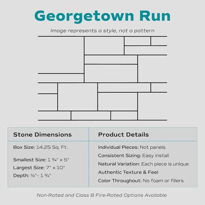 Evolve Stone Georgetown Run MA Non-Rated Flat Stone Veneer (14.25 sq. ft.) - color: Morning Aspen