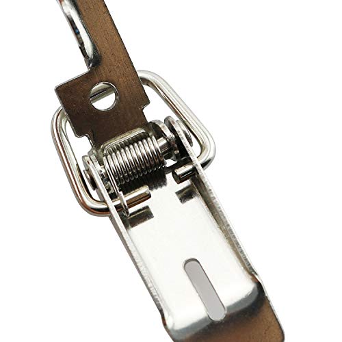 2pcs 58mm Spring Loaded Latch Catch Toggle Clamp Stainless Steel Duckbill Tensionlock Hasp for Cabinet Boxes Suitcase Safety Security Hardware Accessories