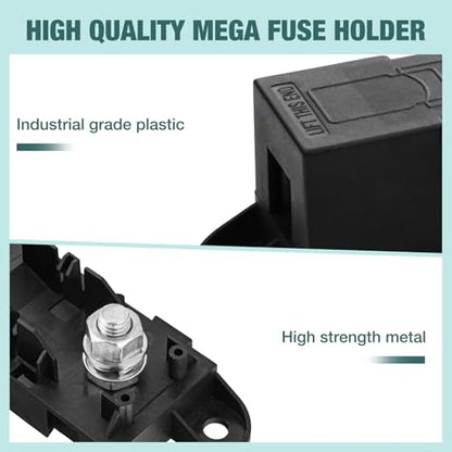 Mega Fuse Holder Pack of 2, AMG MEGA Fuse Holder with Cover, MEGA Car Fuses Holders ANM Automotive Mega Fuses Holders for Cars, Trucks, Caravans, Buses by XIOGZAXI