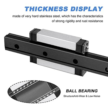 MGN9 350mm Linear Rail Guide Miniature Linear Slide Guide Rail with MGN9H Bearing Block for DIY 3D Printing (MGN9H-350mm 1pcs) - color: MGN9H Black, size: 350mm