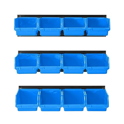Ultrawall Wall Mounted Storage Bins, Plastic Hanging Storage Organizer Bins - color: Blue