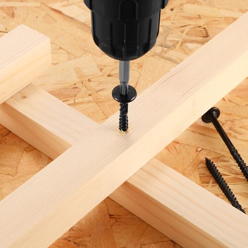 #14 x 6 Inch Outdoor Structural Wood Deck Screws (37Pcs/2lb), Carbon Steel, Black, Flat Head, Rust Resistant Epoxy Coated, T30 Star Bit - color: Black, size: #14 x 6"