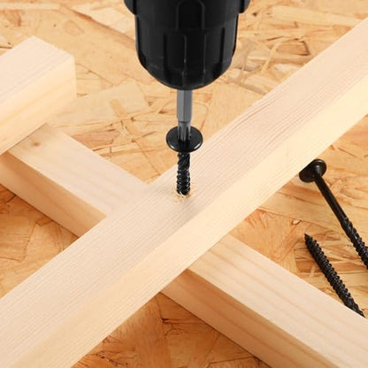 #14 x 6 Inch Outdoor Structural Wood Deck Screws (37Pcs/2lb), Carbon Steel, Black, Flat Head, Rust Resistant Epoxy Coated, T30 Star Bit - color: Black, size: #14 x 6"