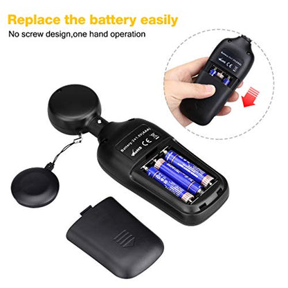 Light Meter Digital Illuminance Meter Handheld Ambient Temperature Measurer, Range up to 200,000 Lux, Luxmeter with 4 Digit Color LCD Screen
