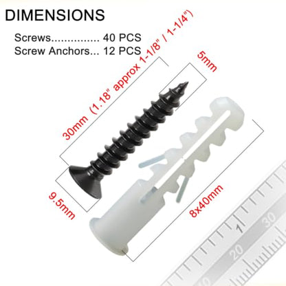 Wood Screws, Flat Head Phillips Self Tapping Screw, #10 x 1-1/4", 52 Pcs - size: #10 x 1-1/4"