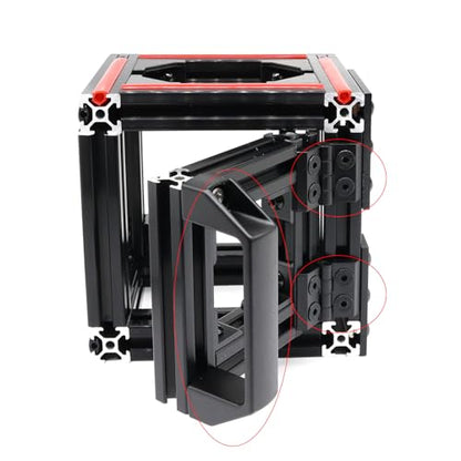 2020 Aluminum Extrusion T Slot Hardware 8Pcs Pivot Hinge 4Pc Handle - style: 4 sets with M6 8 sets with m4
