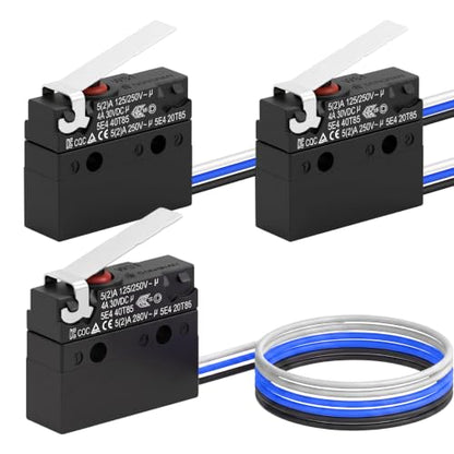 IP67 Waterproof Micro Switch, UL Recognized Component 3Pin Pre-Wired - size: WS1-Hinge Lever