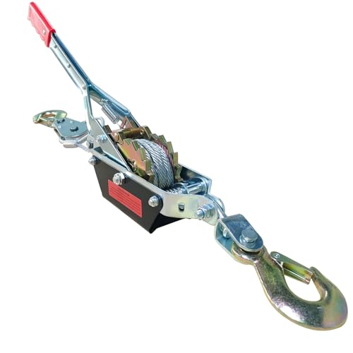 4410lbs Come Along Winch,2T Pulling Capacity,12ft Steel Cable - size: 2 Ton