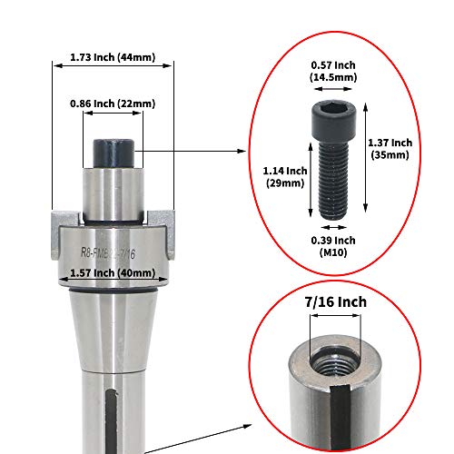 2 Inch Face Milling Cutter Aluminum 400R 50MM CNC End Milling Cutter Holder + R8-FMB22 Shank Face Shell Mill Arbor + 4pcs APKT1604 Carbide Inserts + 8mm Hexagon Wrench + T15 Wrench CNC Machine Tools - style: AL 400R 50-22 (1.968 Inch)