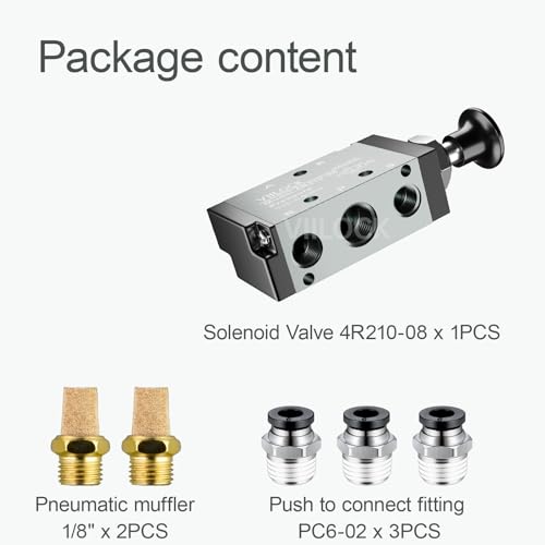 4R210-08 Push Pull Valve 5/2 Way 1/4"NPT Air Valve for Cylinder (Pack of 2) - size: 1/4"NPT (Pack of 2), style: 5 way 2 position