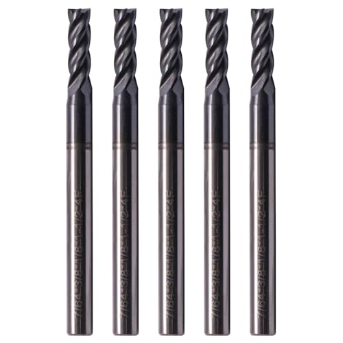 BestParts 5Pcs 7/64" 4 Flute Solid Carbide Square End Mill, AlTiN Coated - size: 7/64 in