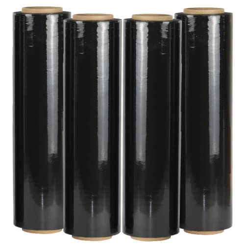 1 Roll 18" x 1100 feet Stretch Film-Wrap 80 Gauge Industrial Strength Stretch 20 Microns Durable for Moving Packing Packaging Heavy Duty Warehouse Shrink Film (Black) - color: Black, size: 1 PACK