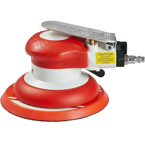 Professional Random Orbital Air Sander 5" Pneumatic Palm Sander DA Sander, Low Noise Reduction, 12000 RPM, Hook & Loop, for Auto Body, Car Detailing, Wood, Metal Polishing & Buffing - size: 5 inch