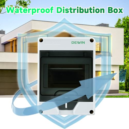 DEWIN Plastic Circuit Breaker Box 5 Way Distribution Protection Box - size: 5 module