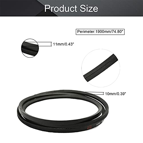 Othmro SPZ1900/3V750 Drive V Belt Inner Girth Industrial Power Rubber Transmission Belt Mower Belt Drive for Replacement Upper Transmission Triangle Rubber Lawn Industry Deck :1900mm/74.80"1Pcs - size: SPZ1900/3V750