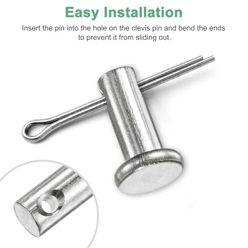 M METERXITY 20-Pack Single Hole Clevis Pins, M5 x 25mm 304 Stainless Steel Flat Head Clevis Pins for Mechanical Linkage/Fixed Parts/Ship Rigging, Link Hinge Pin Reusable - size: M5x25mm
