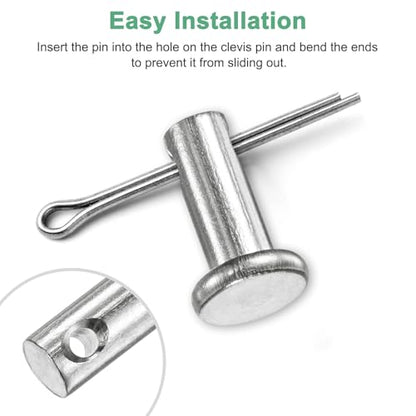 M METERXITY 20-Pack Single Hole Clevis Pins, M5 x 25mm 304 Stainless Steel Flat Head Clevis Pins for Mechanical Linkage/Fixed Parts/Ship Rigging, Link Hinge Pin Reusable - size: M5x25mm