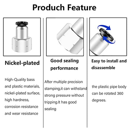 CEKER 1/4 Inch Air Tube Fittings - 1/8 Npt Female Push To Connect Quick Connect Air Hose Fittings 5Packs - size: 1/4" OD X 1/8" FNPT